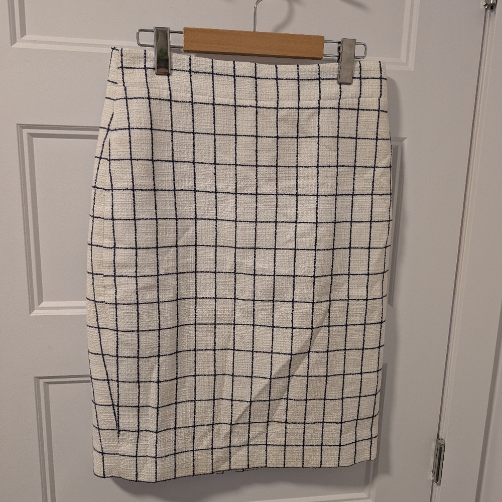 J Crew/Tweed Pencil Checkered Skirt Sz 4